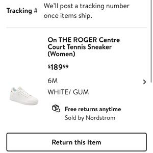 On Running THE ROGER Centre Court Tennis Sneaker - White